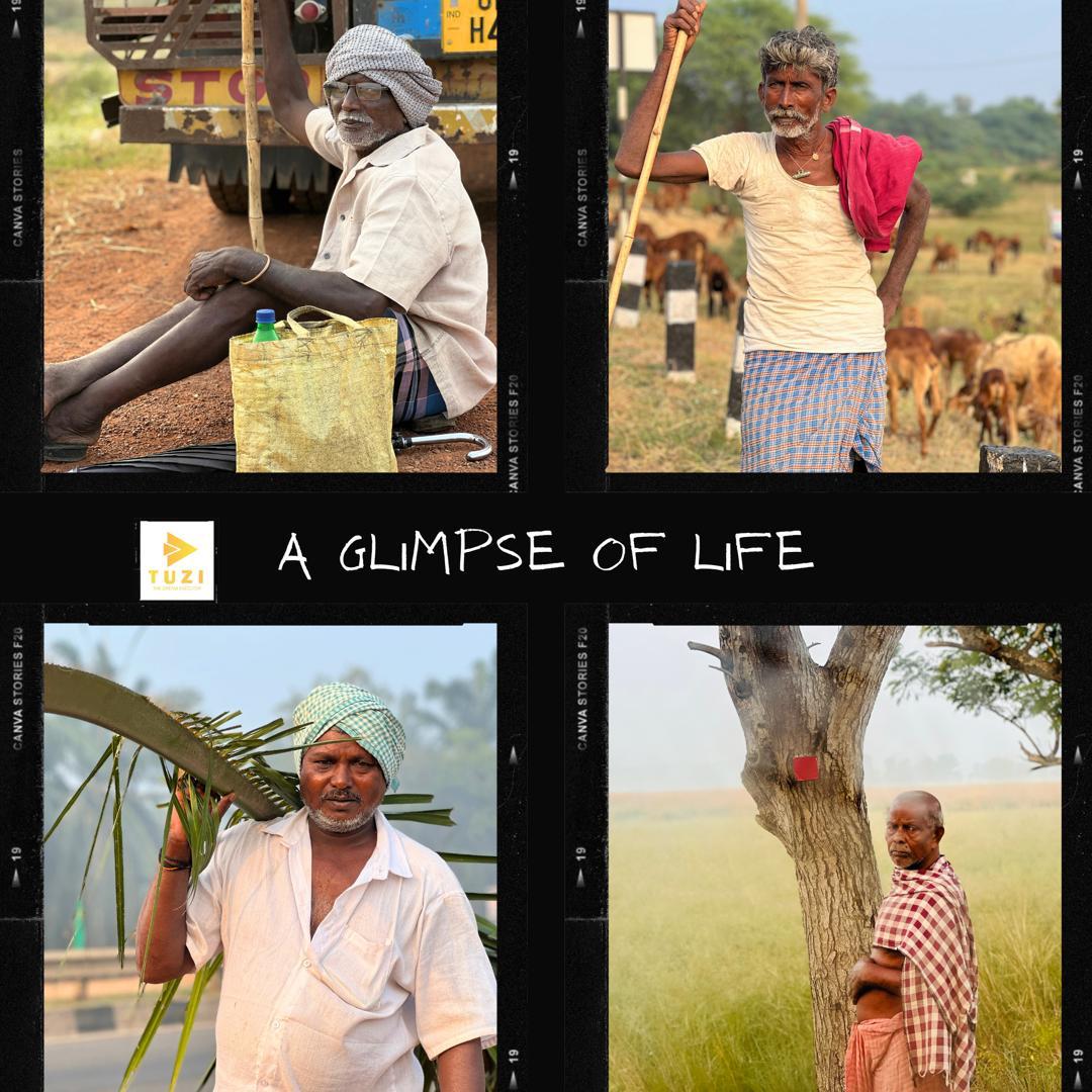 A collage of four local India portraits titled A Glimpse of Life