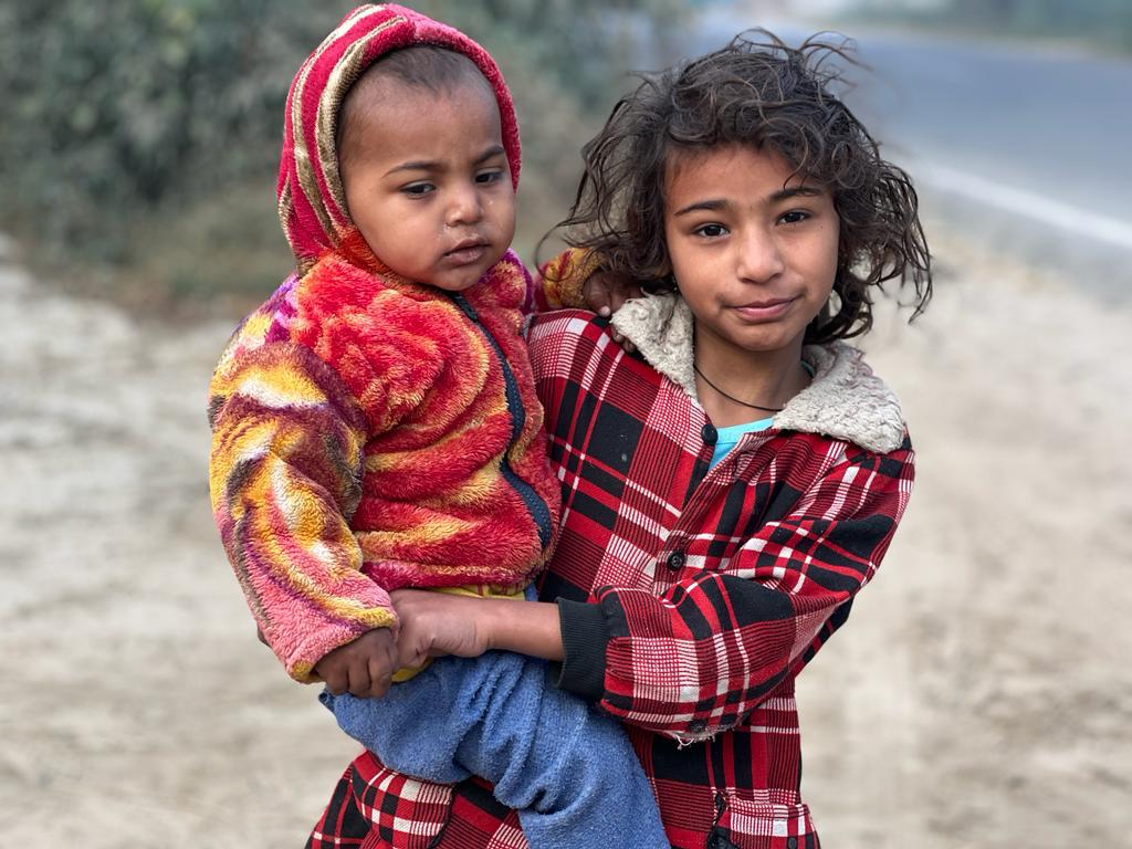 Two sisters near the India Nepal border