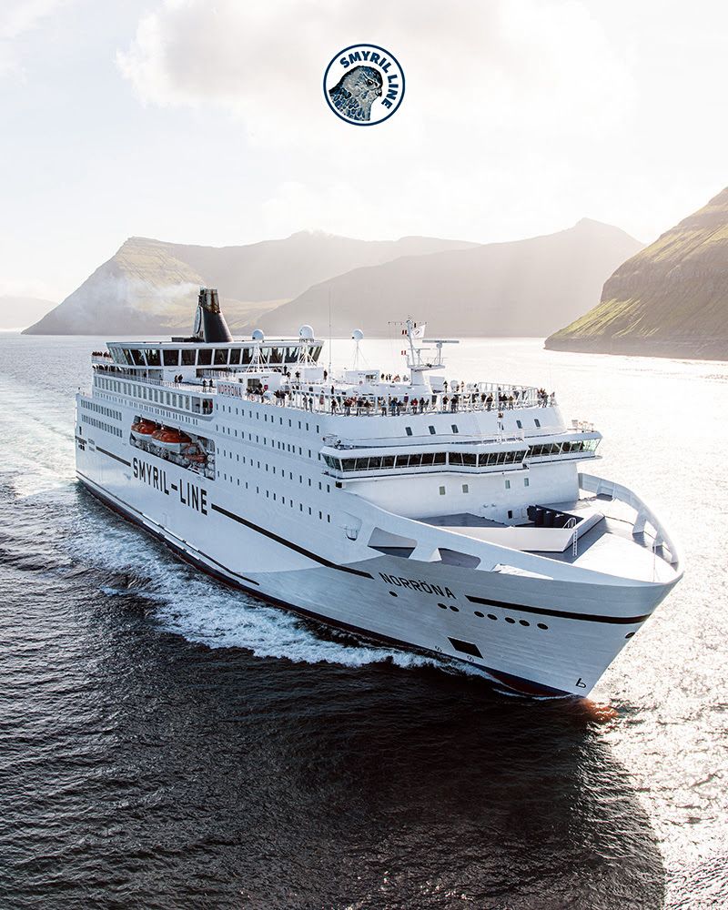 Smyril Line Norröna ferry sailing toward Iceland