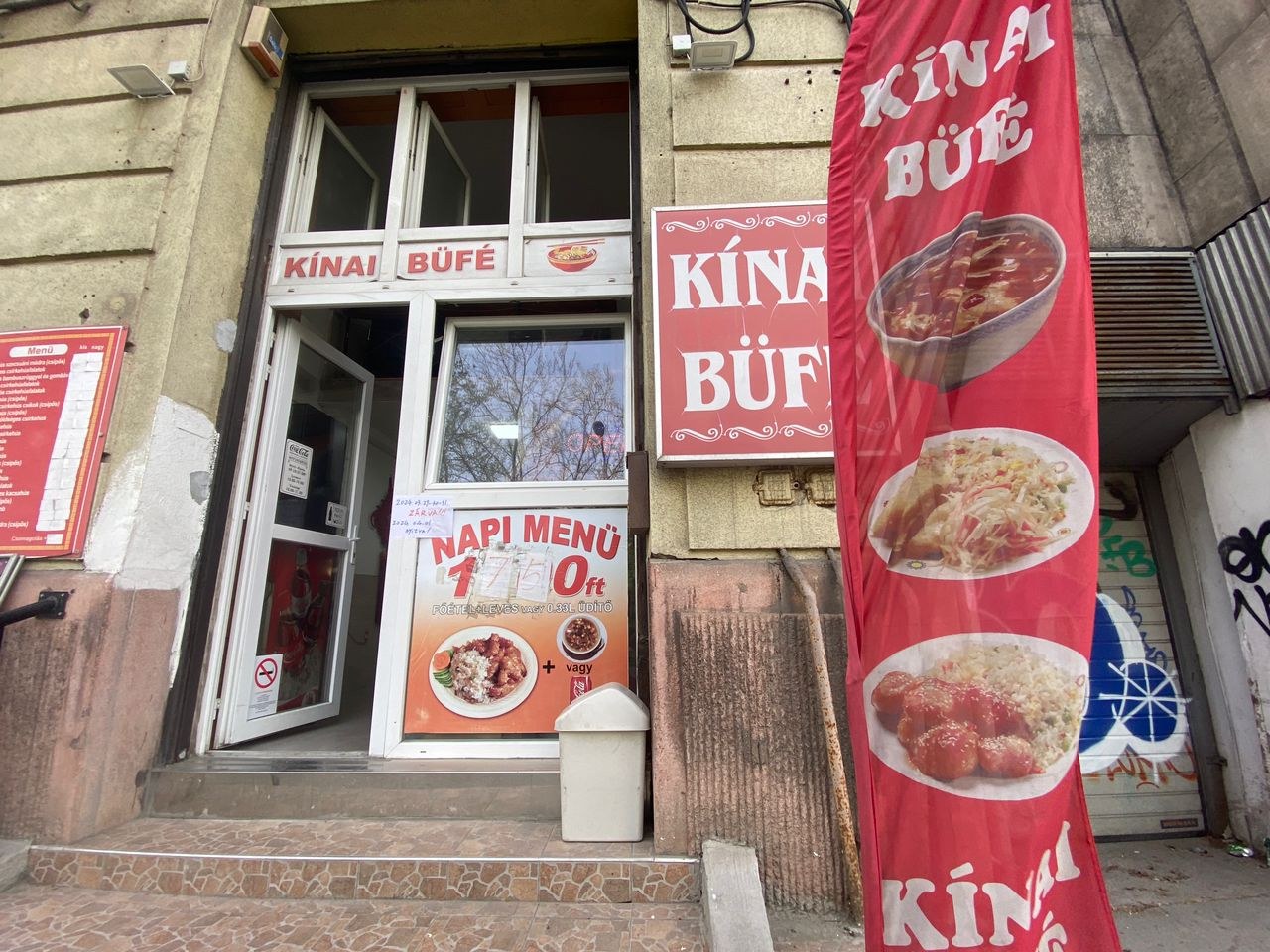 Chinese buffet restaurant frontage in Budapest Hungary
